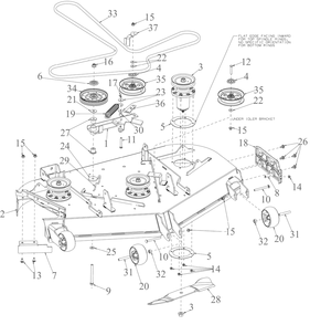 Deck Diagram and Parts List for ZTXS4-54KH (47RSCAB7A10)(2023) Cub Cadet Lawn Tractor